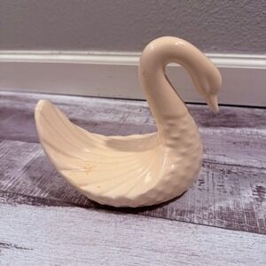 Ceramic Swan Towel Holder Cream Ivory Soap Decor